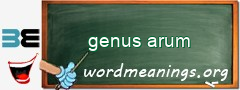 WordMeaning blackboard for genus arum